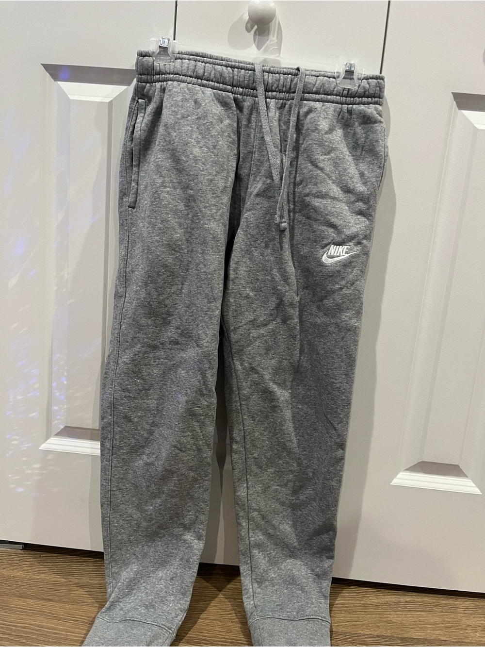 Nike Grey mens Fleece Joggers with Drawstring